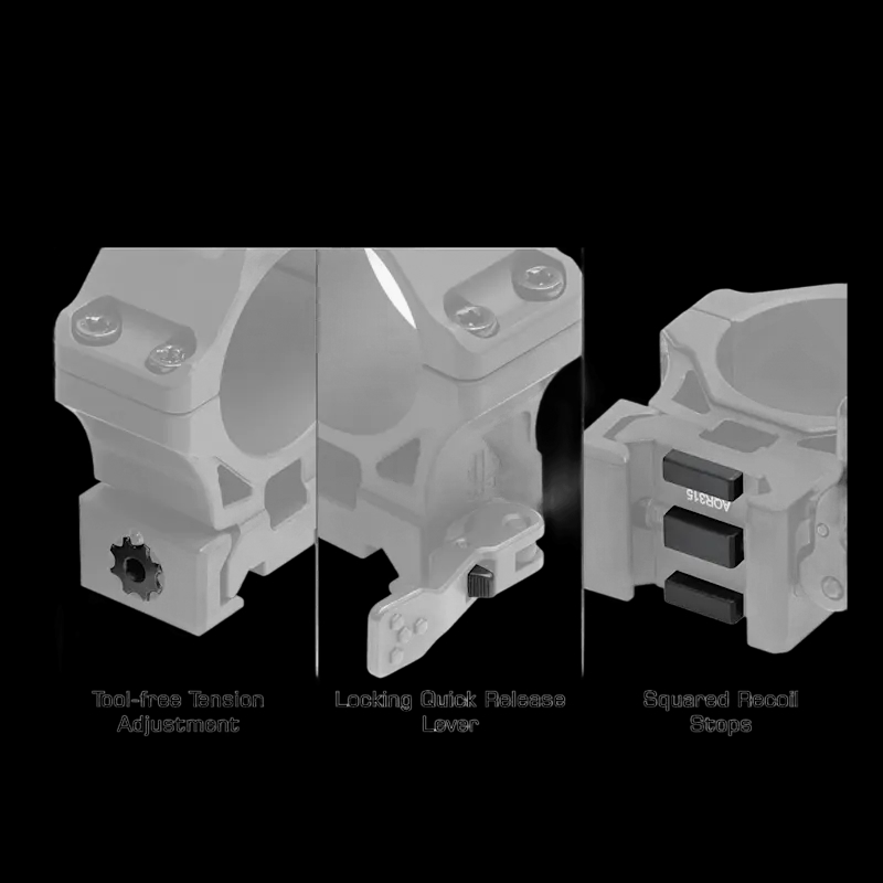 UTG Accu-Sync QR 30mm Scope Rings Picatinney Medium - Image 3