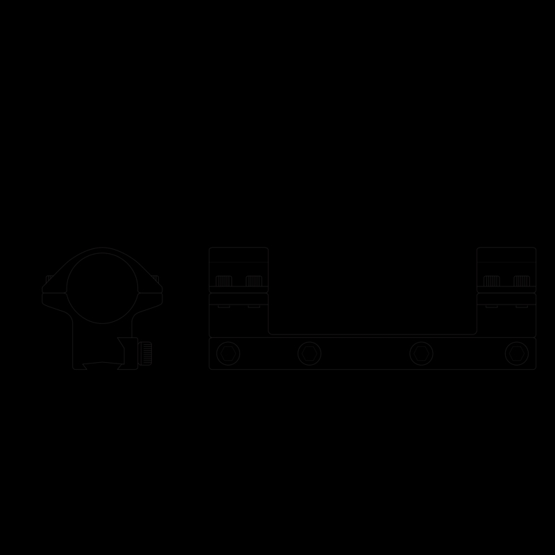 Hawke One Piece 1" Mount For 11 mm Rail Medium - Image 2