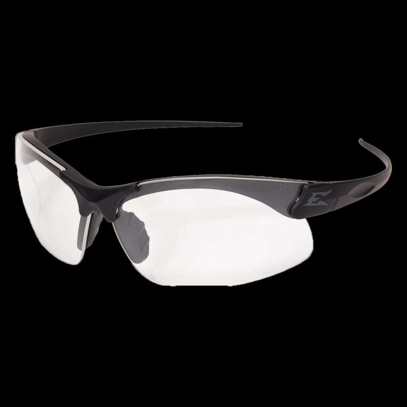 Sharp Edge Thin Temple Soft Touch Black/Clear Shooting Glasses - Image 1