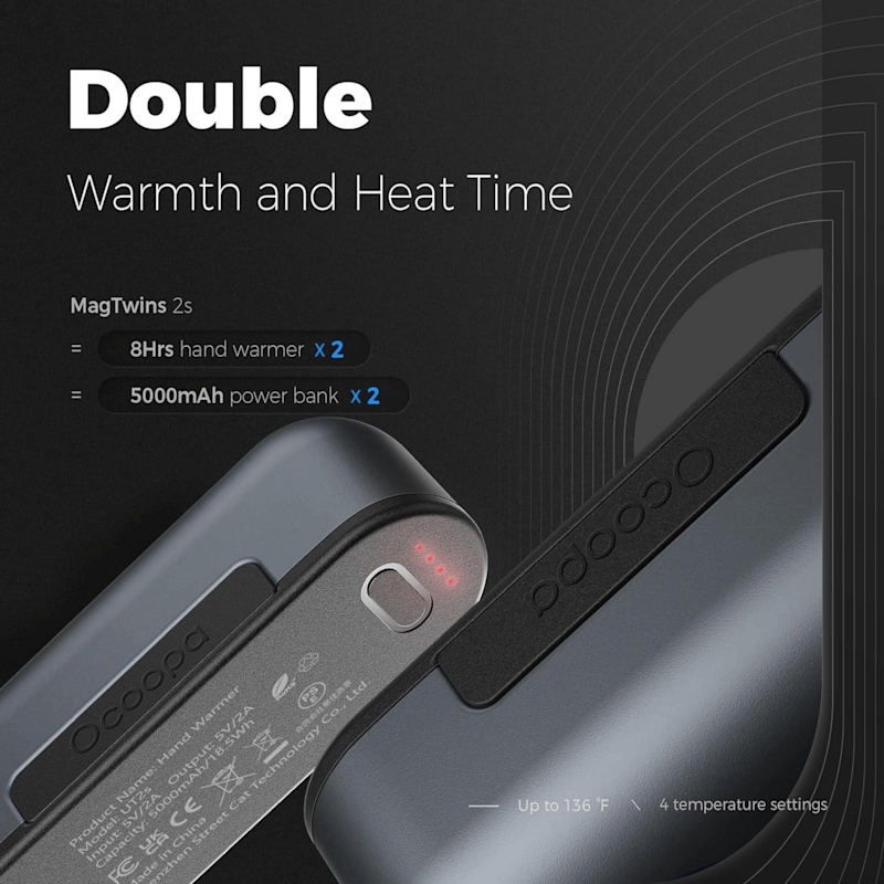 Ocoopa UT2s Electronic Hand Warmer Grey - Image 3