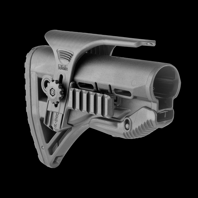 FAB Defense GL Shock Collapsible Butt Stock With Cheek Riser And Rail AR15 Black - Image 1