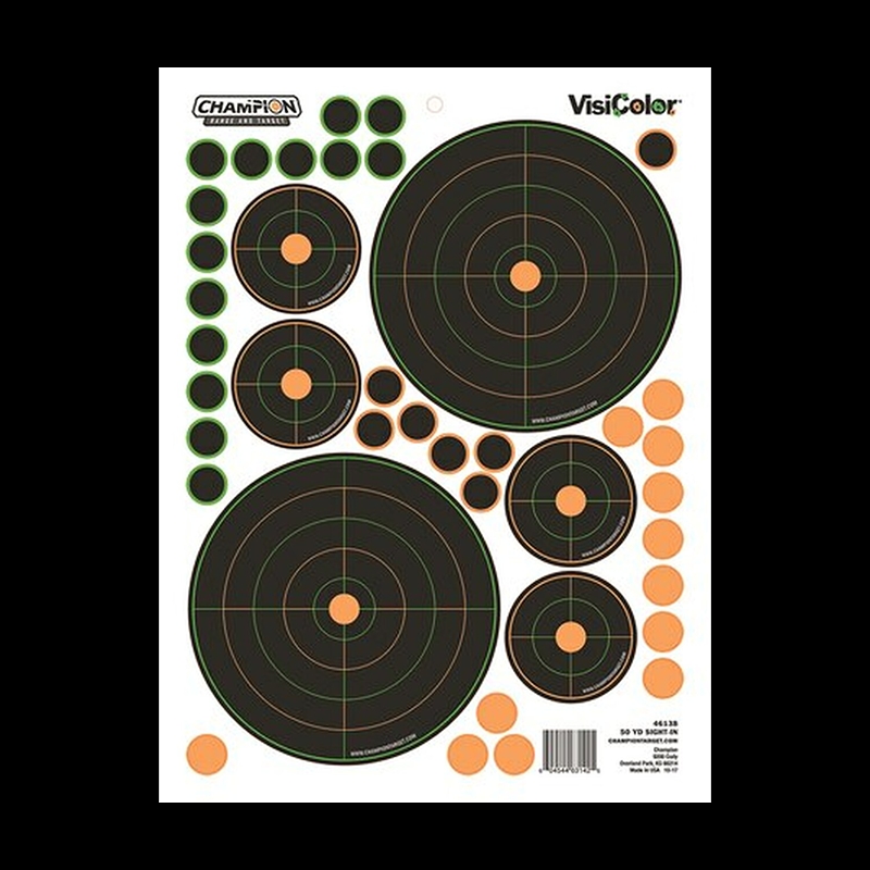 Champion Visicolour 50 Yard Sight-In Targets (5 Pack) - Image 1