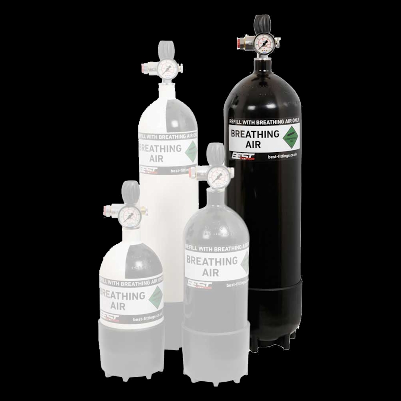 12Lt Cylinder 300 Bar With Gauge Bleed Hose - Image 1