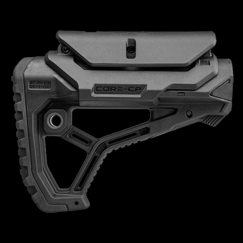FAB Defense GL Core Collapsible AR15 Buttstock With Cheekriser Black - Image 1