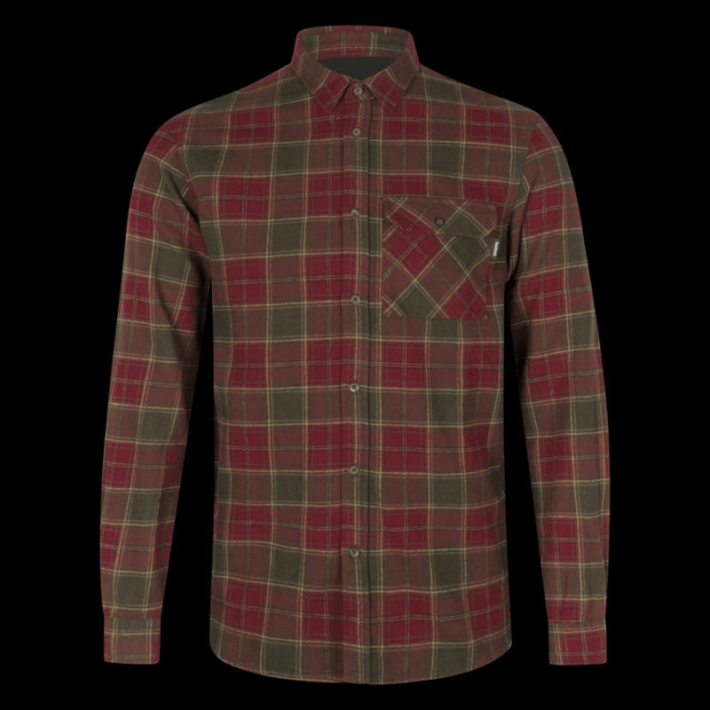 Seeland Glen Flannel Shirt Red Forest M - Image 1