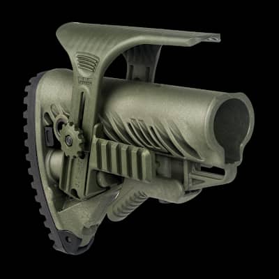 FAB Defense GLR16 Collapsible Buttstock With Cheekriser And Rail Green