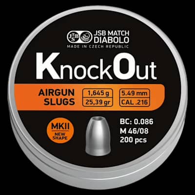 JSB Knockout Slugs MKII .22cal .216  25.39Gr 5.49 mm (200)