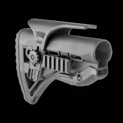 FAB Defense GL Shock Collapsible Butt Stock With Cheek Riser And Rail AR15 Black