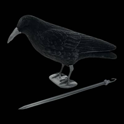 Flocked Crow Decoy With Stake