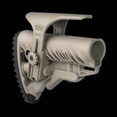 FAB Defense GLR16 Collapsible Buttstock With Cheekriser Tan