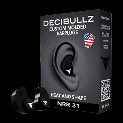 Decibullz Custom Moulded Reusable Ear Plugs Black