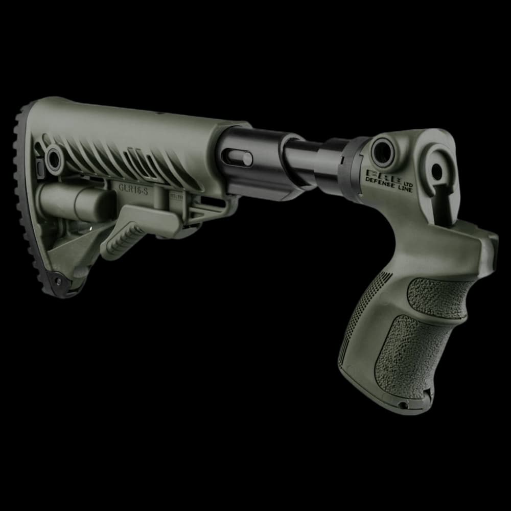 Product Image of FAB Defense Mossberg 500 M4 Buttstock With Shock Absorber Green