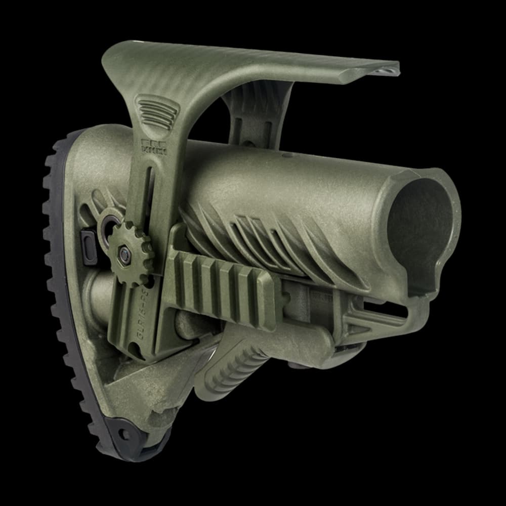 Product Image of FAB Defense GLR16 Collapsible Buttstock With Cheekriser And Rail Green