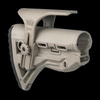 FAB Defense GL Shock Collapsible AR15 Buttstock With Cheekriser Tan