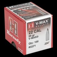 Hornady V-Max .224 55Gr Bullets (100)