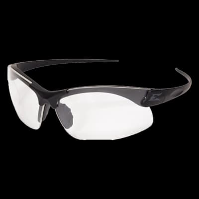 Sharp Edge Thin Temple Soft Touch Black/Clear Shooting Glasses