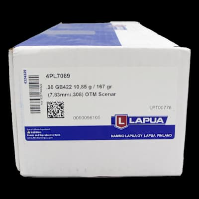 Lapua Scenar 30 Cal 167 Gr Hp Bt Bullets
