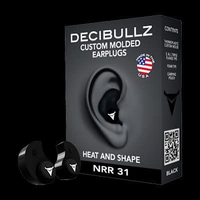 Decibullz Custom Moulded Reusable Ear Plugs Black