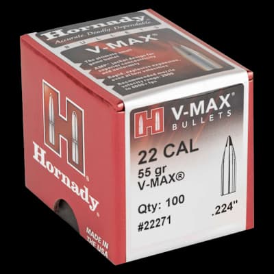 Hornady V-Max .224 55Gr Bullets (100)
