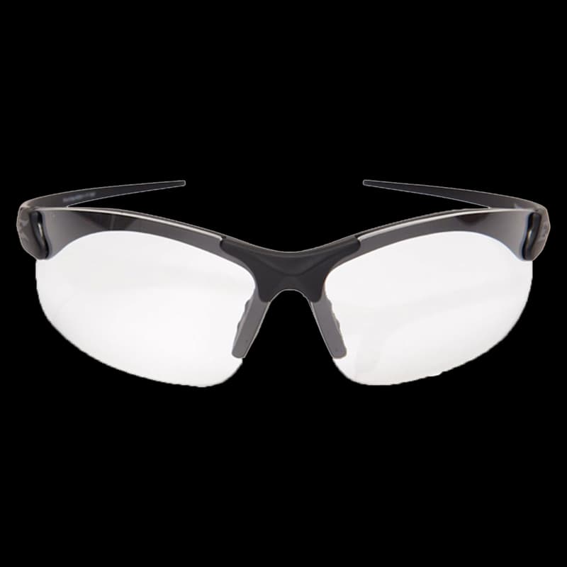 Sharp Edge Thin Temple Soft Touch Black/Clear Shooting Glasses - Image 3