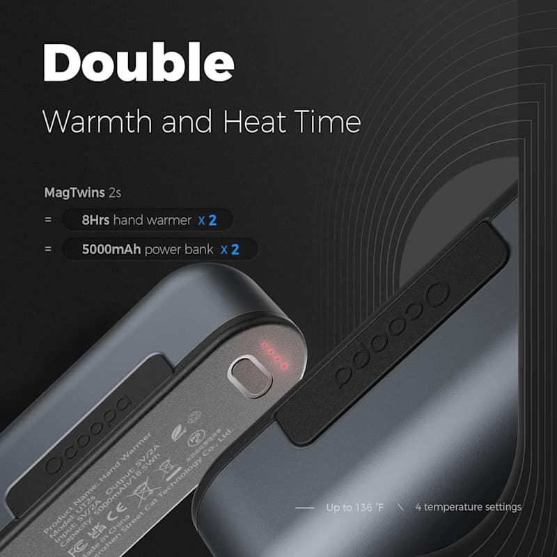 Ocoopa UT2s Electronic Hand Warmer Black - Image 3