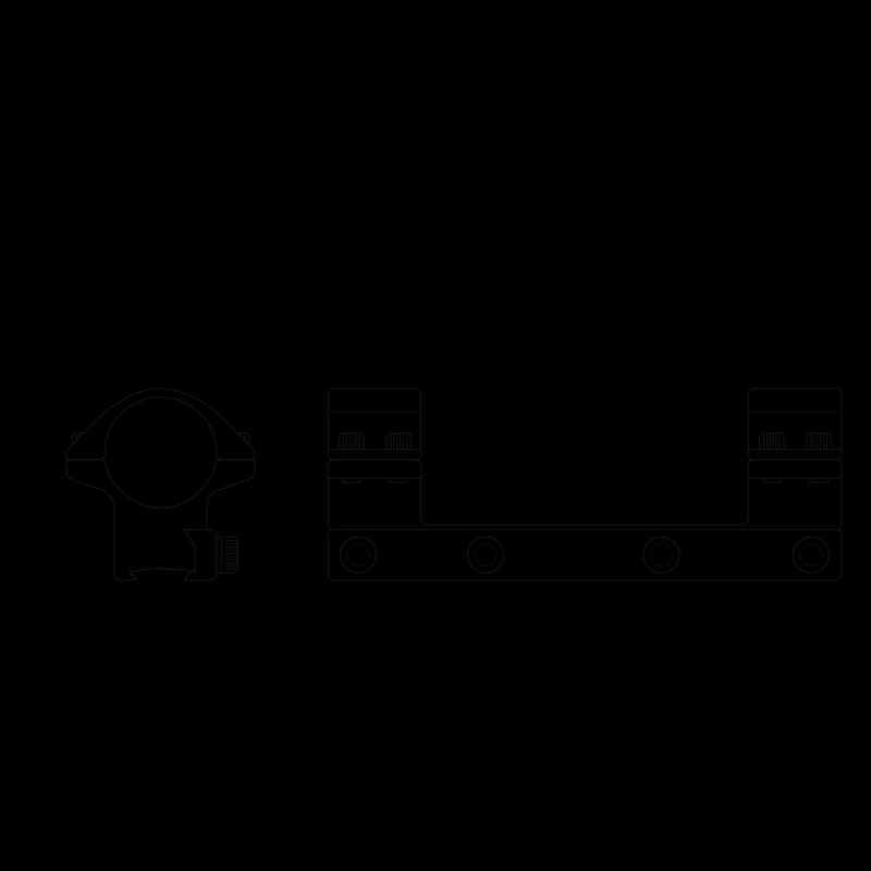 Hawke One Piece 1" Mount For 11 mm Rail Medium - Image 2
