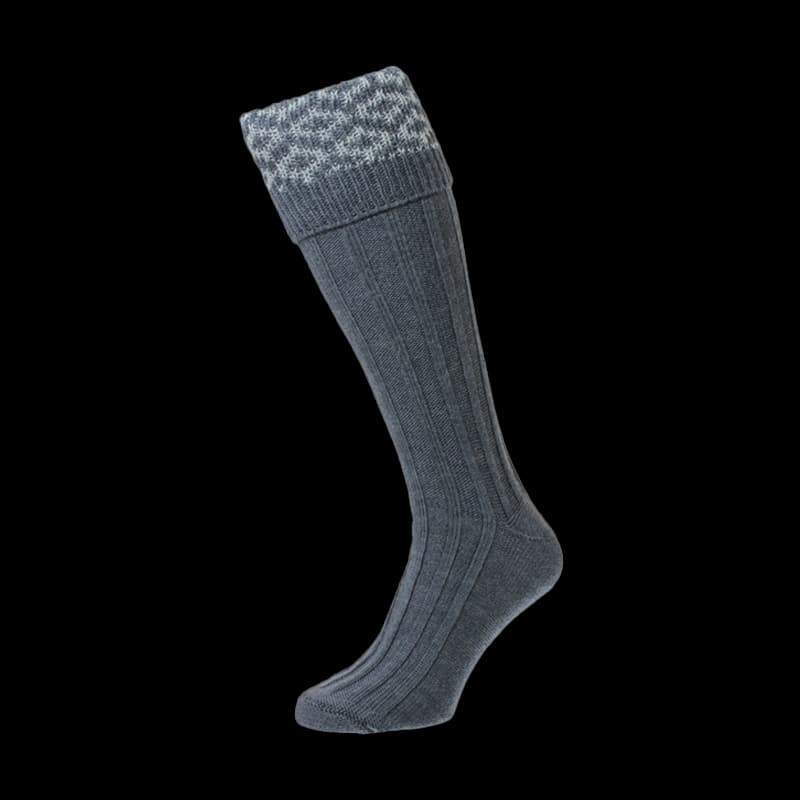 Patterened Top Shooting Socks Denim - Image 1