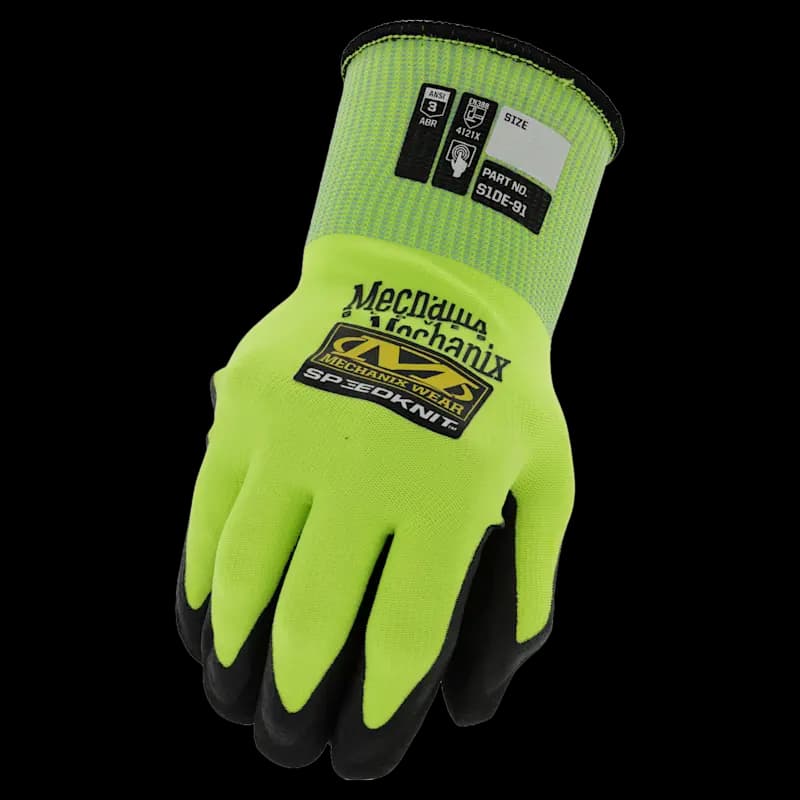 Mechanix Wear Speedknit Hi-Viz Gloves Fluorescent Yellow Large - Image 1