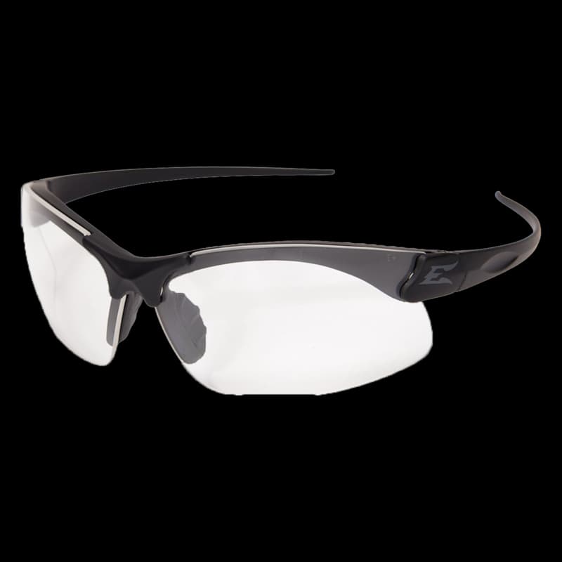 Sharp Edge Thin Temple Soft Touch Black/Clear Shooting Glasses - Image 1