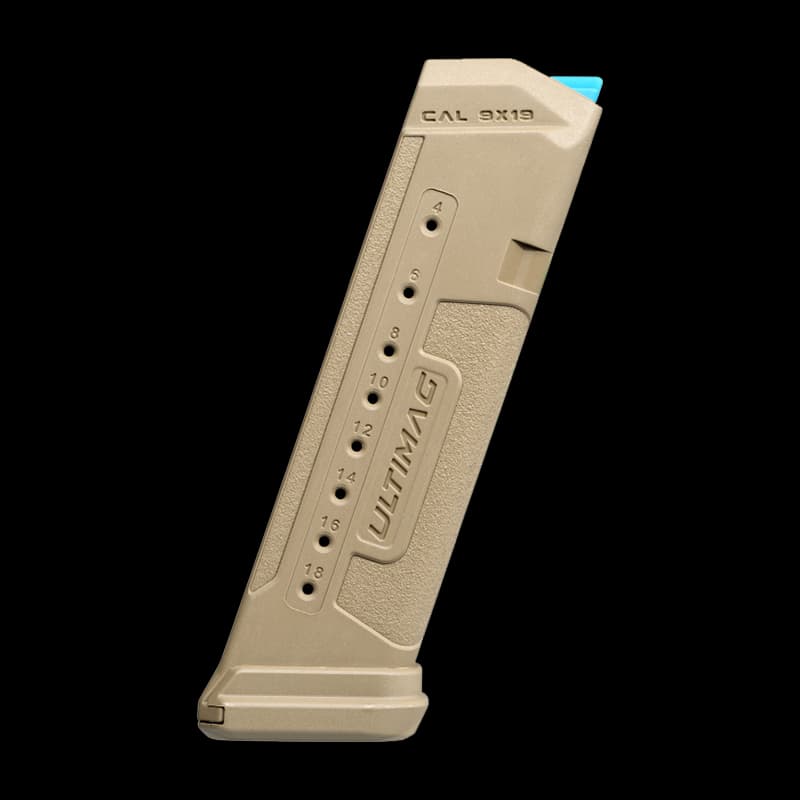 FAB Defense Ultimag Glock Magazine Tan 18 Rounds - Image 1