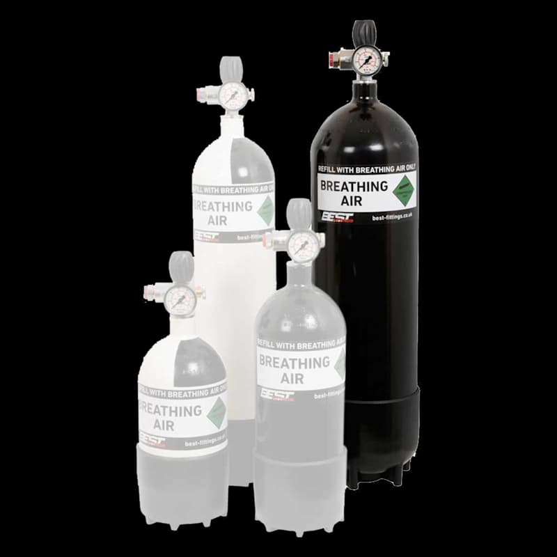 12Lt Cylinder 300 Bar With Gauge Bleed Hose - Image 1