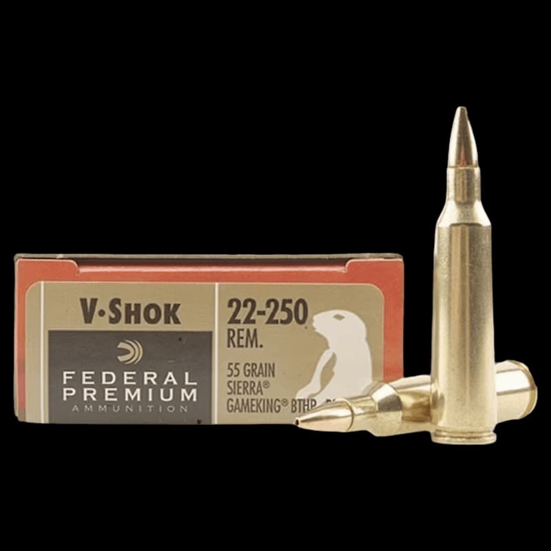 Federal Sierra Gameking Boat Tail V-Shock 22-250 55gr - Image 1