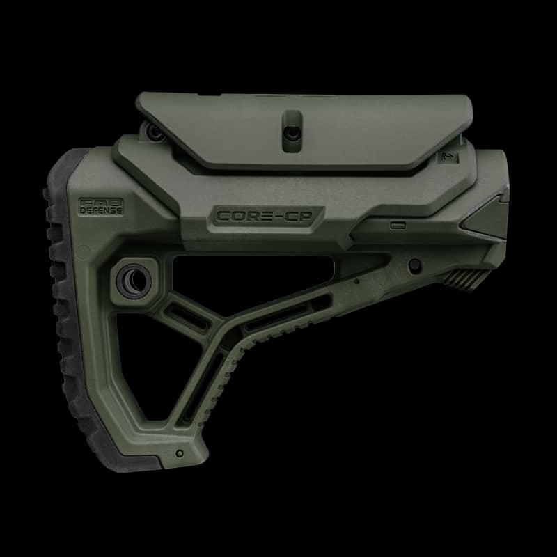 FAB Defense GL Core Collapsible AR15 Buttstock With Cheekriser Green - Image 1