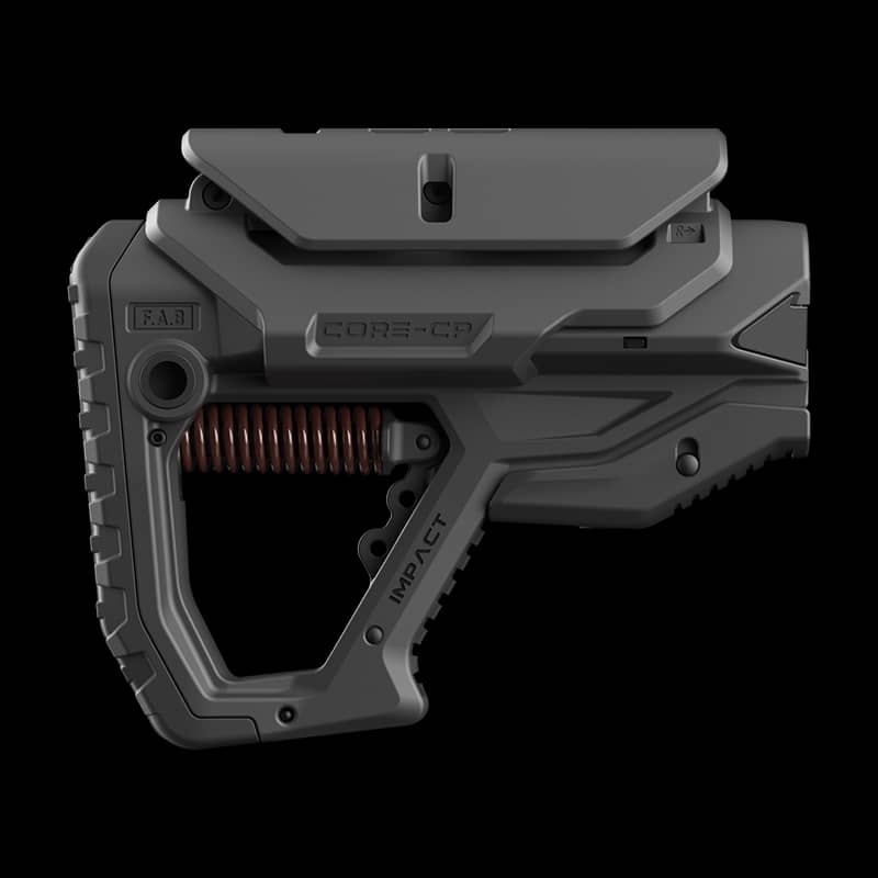 FAB Defense GL Core Impact Collapsible AR15 Buttstock With Cheekriser Black - Image 1