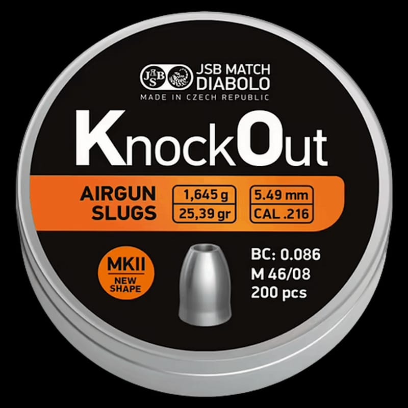 Buy JSB Knockout Slugs MKII .22cal .216 25.39Gr 5.49 mm (200) at Shooting Supplies
