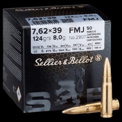 Buy S&B 7.62X39 FMJ 124gr at Shooting Supplies