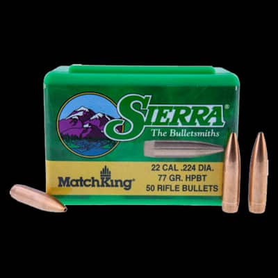 Sierra .224 77G Matchking HPBT Bullets (50)