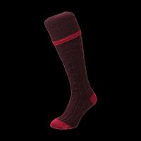 CABLE STRIPED SHOOTING SOCKS MAROON