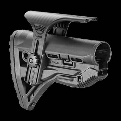 FAB Defense GL Shock Collapsible AR15 Buttstock With Cheekriser Black