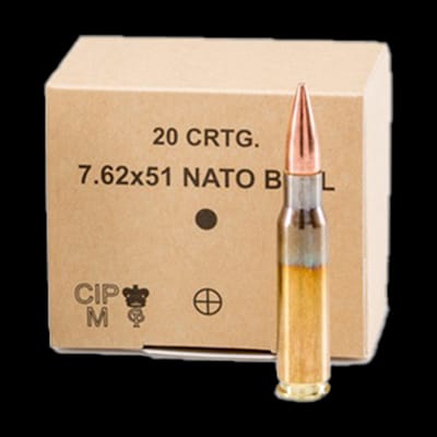 Buy Military GGG 308 FMJ 147gr Ball Ammunition at Shooting Supplies