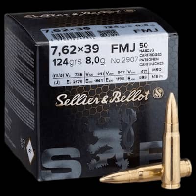 S&B 7.62X39 FMJ 124gr