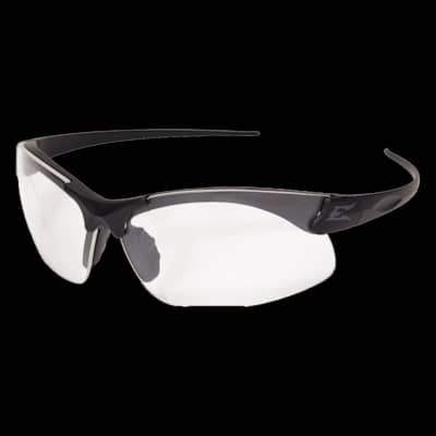 Sharp Edge Thin Temple Soft Touch Black/Clear Shooting Glasses