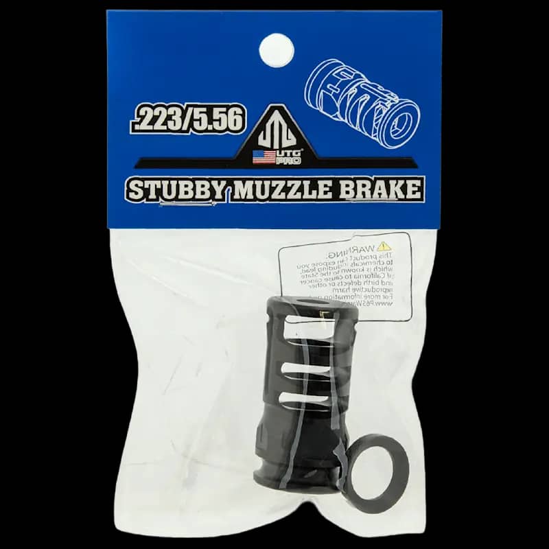 UTG PRO AR15 Muzzle Brake .223cal 1/2"x28 1.75" Stubby - Image 4